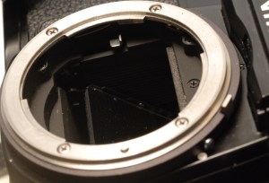 Nikon F Mount - the stop down lever is at the top to of the picture Nikon F Mount - the stop down lever is at the top to of the picture