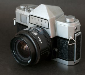 The Sears SL11 with a Nikon 24mm AF lens. It simply works. The Sears SL11 with a Nikon 24mm AF lens. It simply works.