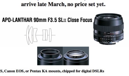 voigtlander 90mm f:3.5 SL II announced