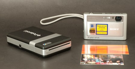 Polaroid PoGo printer next to a Pictbridge compatible camera