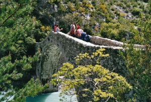 Bridge over the Verdon river (Provence). Scanned from a 4x6 print on a flatbed scanner
