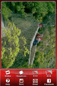 Screen Copy of the ION iPICS2GO app (here, processing a negative)