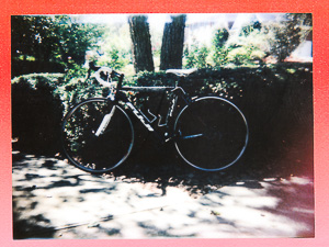 Fuji bicycle - Instax Mini film - Holga camera with Instax back (AFAIK Fujifim is not in the bicycle business. It's a coincidence)