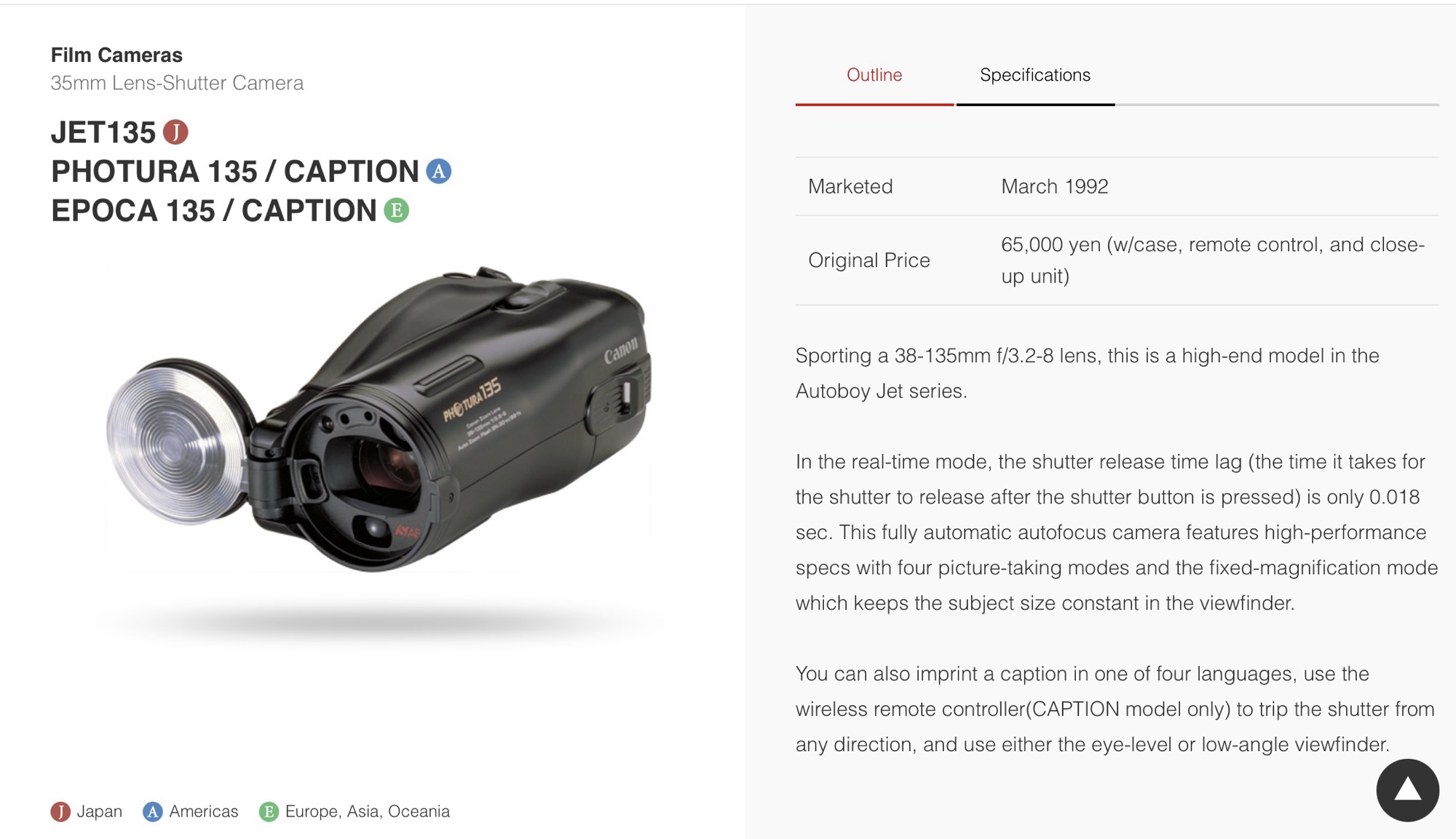 Canon PHOTURA CAPTION 他１点 Canon Photura (Epoca) – a strange looking point and shoot camera